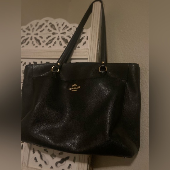 Coach Handbags - Coach Black Tote with Gold Details